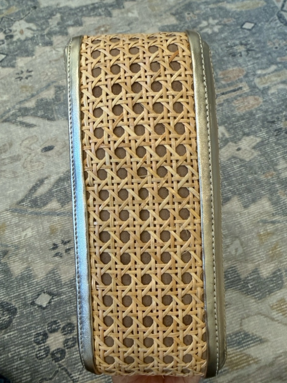 ⭐️ Talbots ⭐️ LIKE NEW ⭐️ METALLIC LEATHER RATTAN SATCHEL with STRAP ⭐️ - Picture 4 of 14